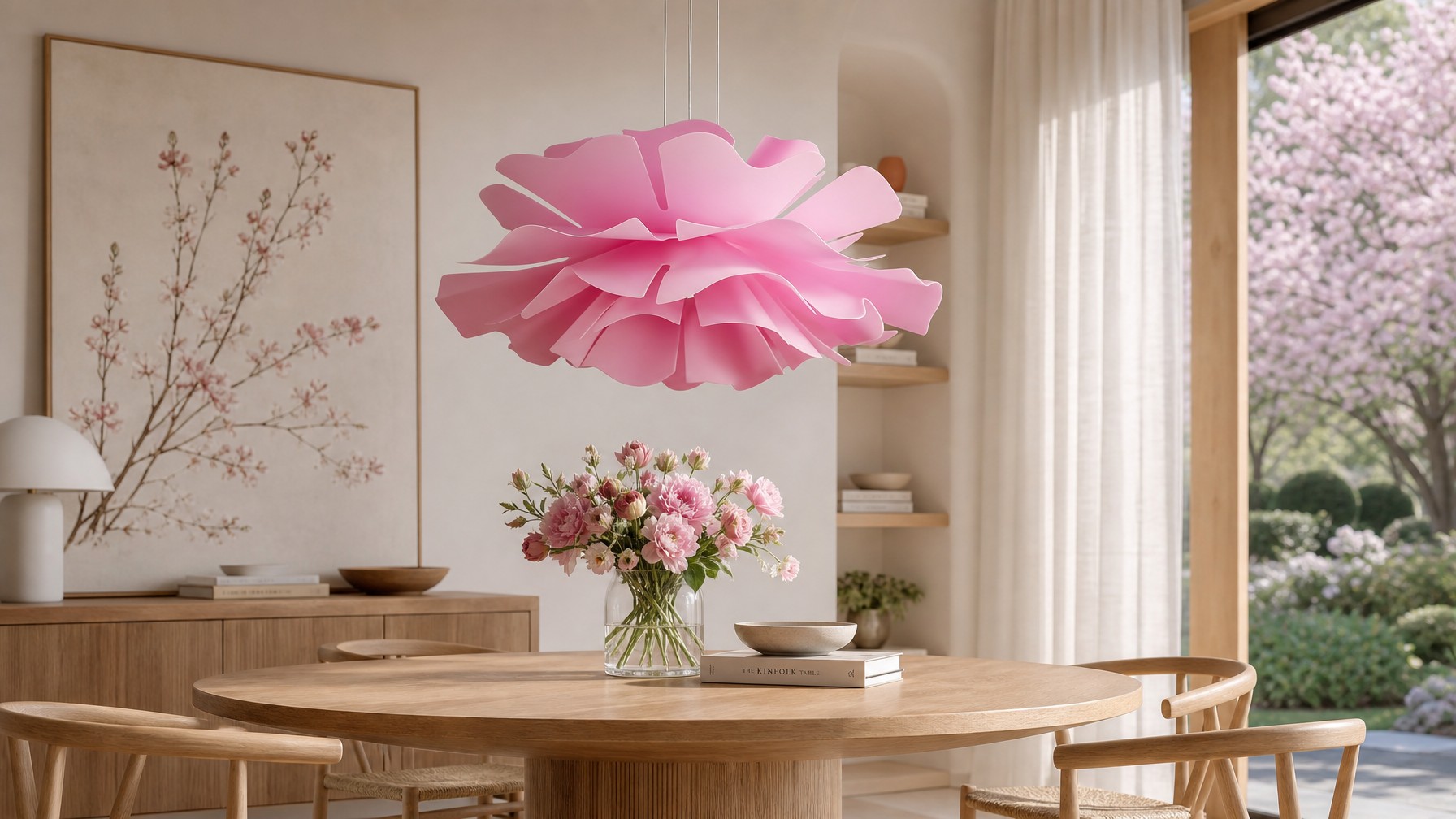 Roze lotuslamp