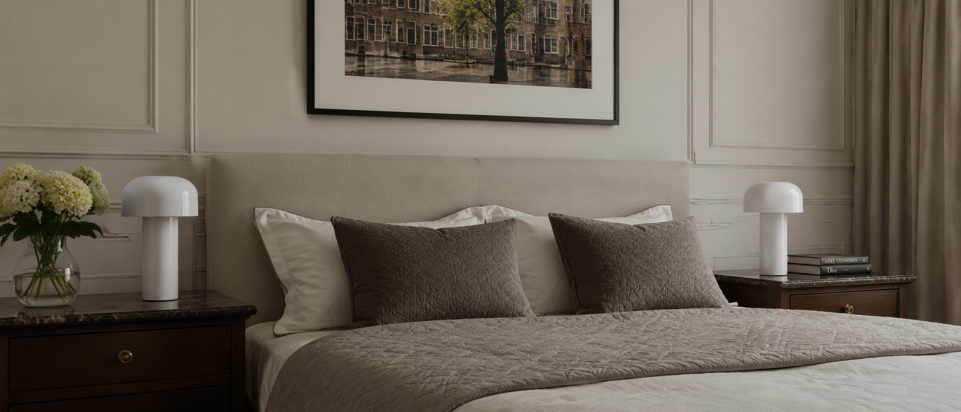 Oplaadbare mushroom tafellamp in huiselijke setting