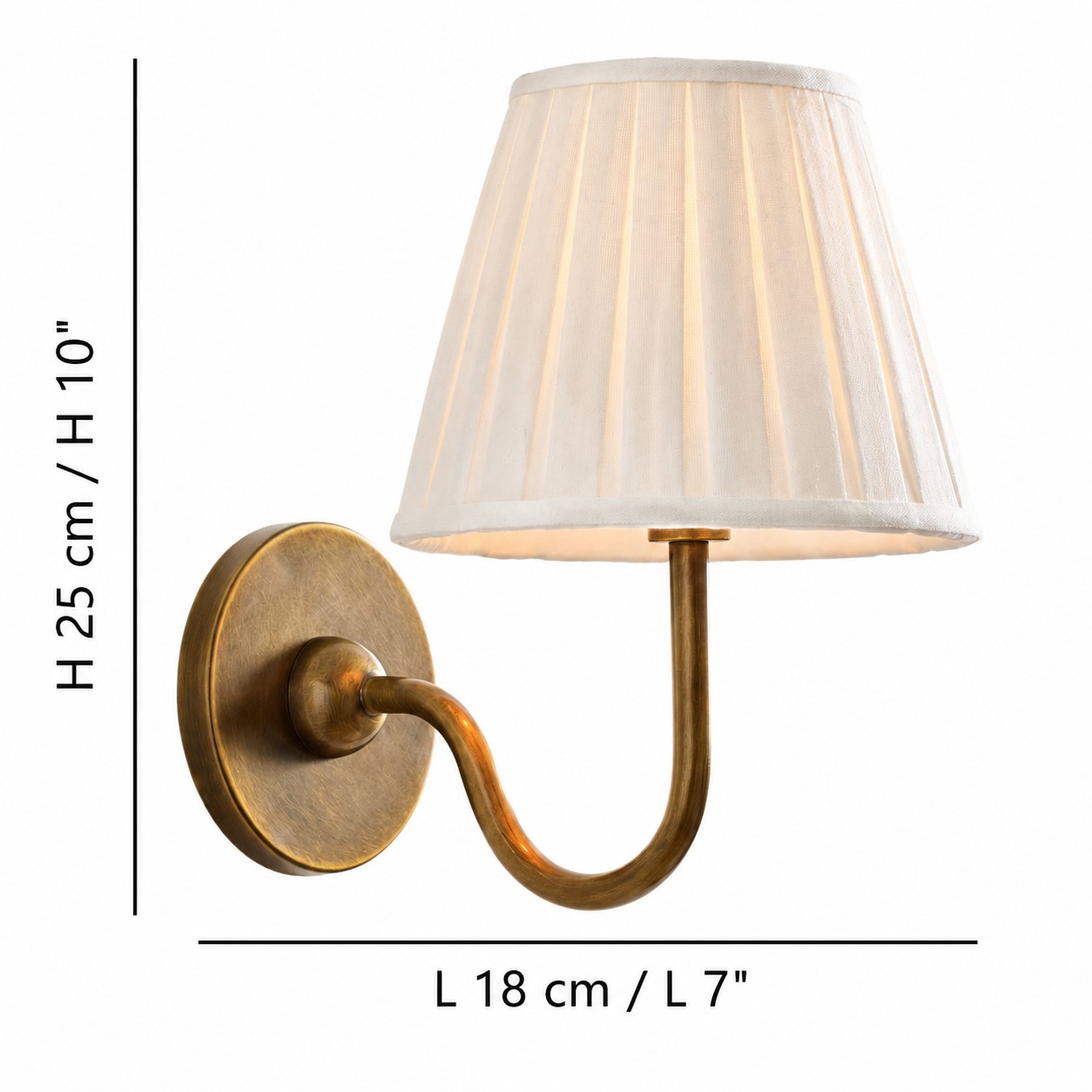 1 Hoofd Luvora wandlamp maatdiagram