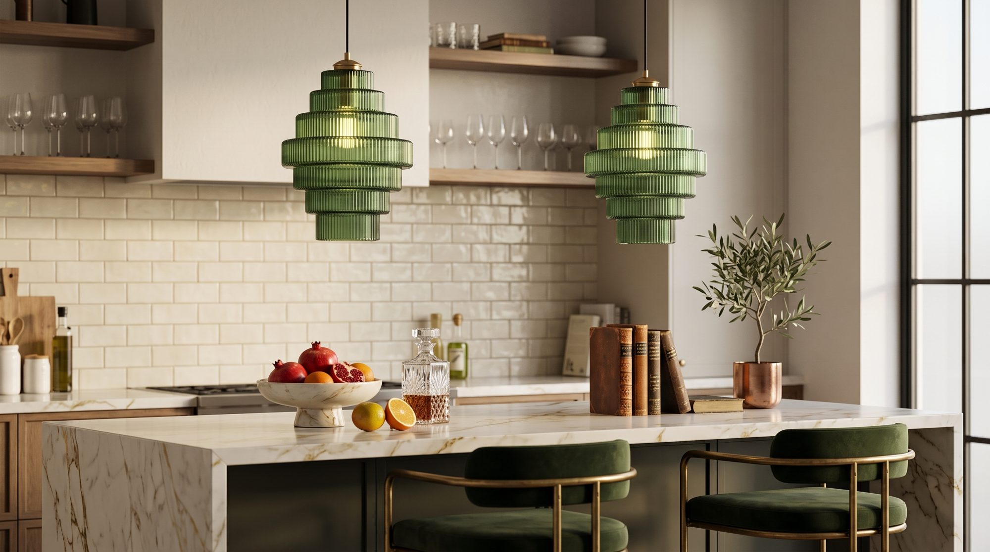 Kaleon hanglamp in warme eethoek