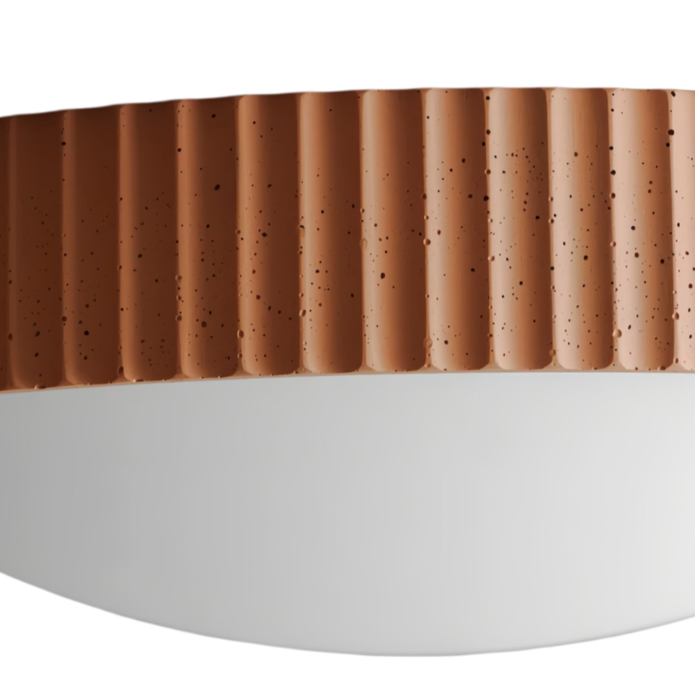 Close-up van de terracotta Acrion afwerking
