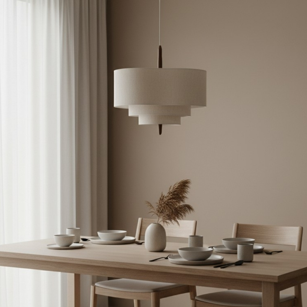 Softlume hanglamp boven eethoek