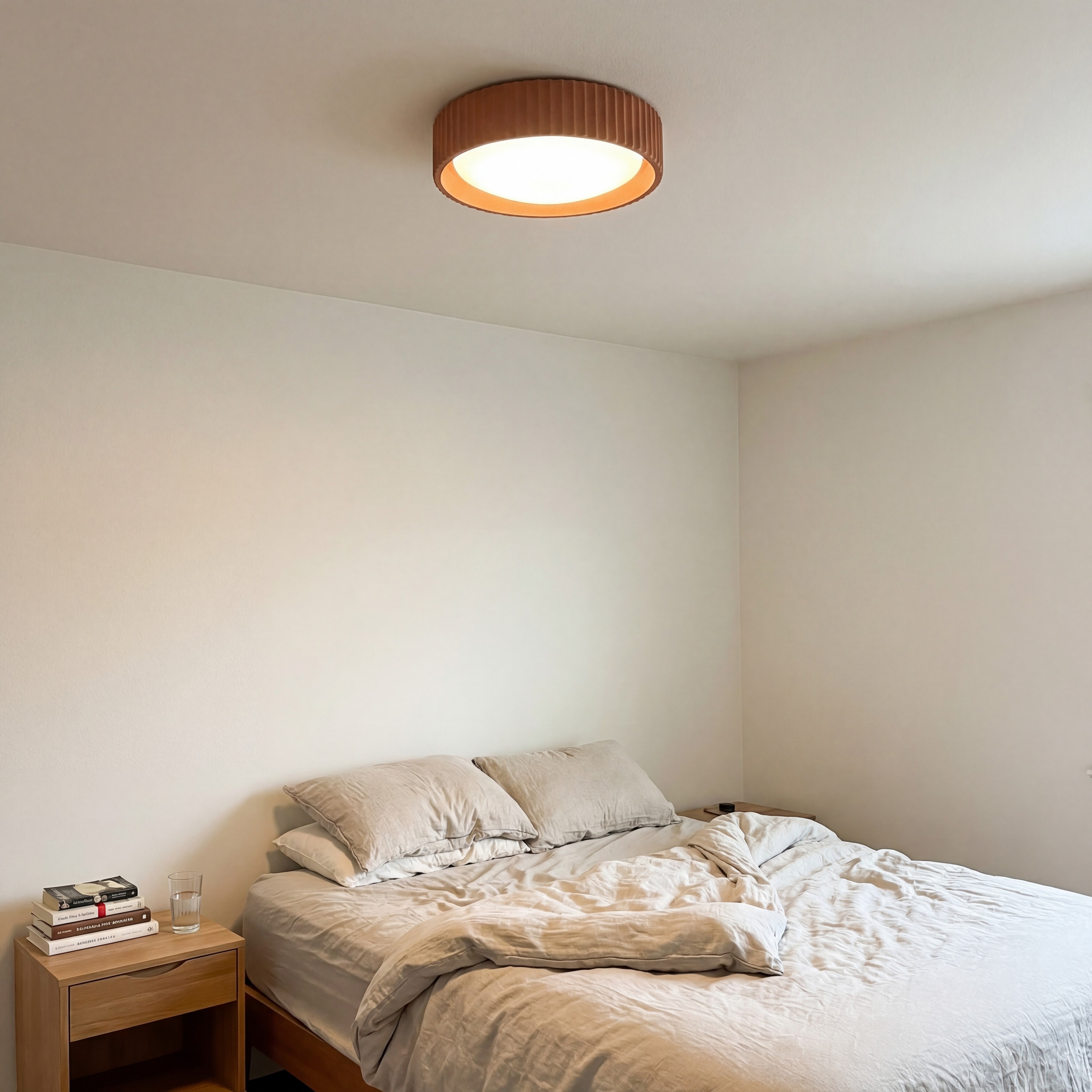 Acrion plafondlamp in een slaapkamer