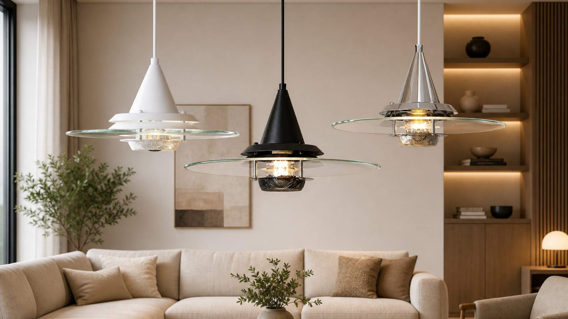 Moxellan vintage hanglampen in een warme woonkamer