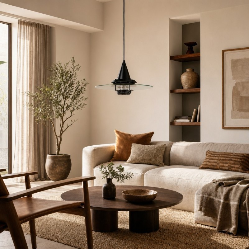 Moxellan hanglamp in een woonkamer