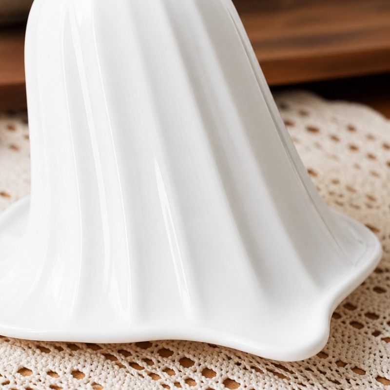 Detail of the white ceramic flower shape