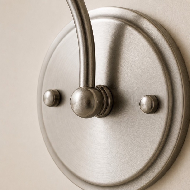 Detail of the round metal wall plate