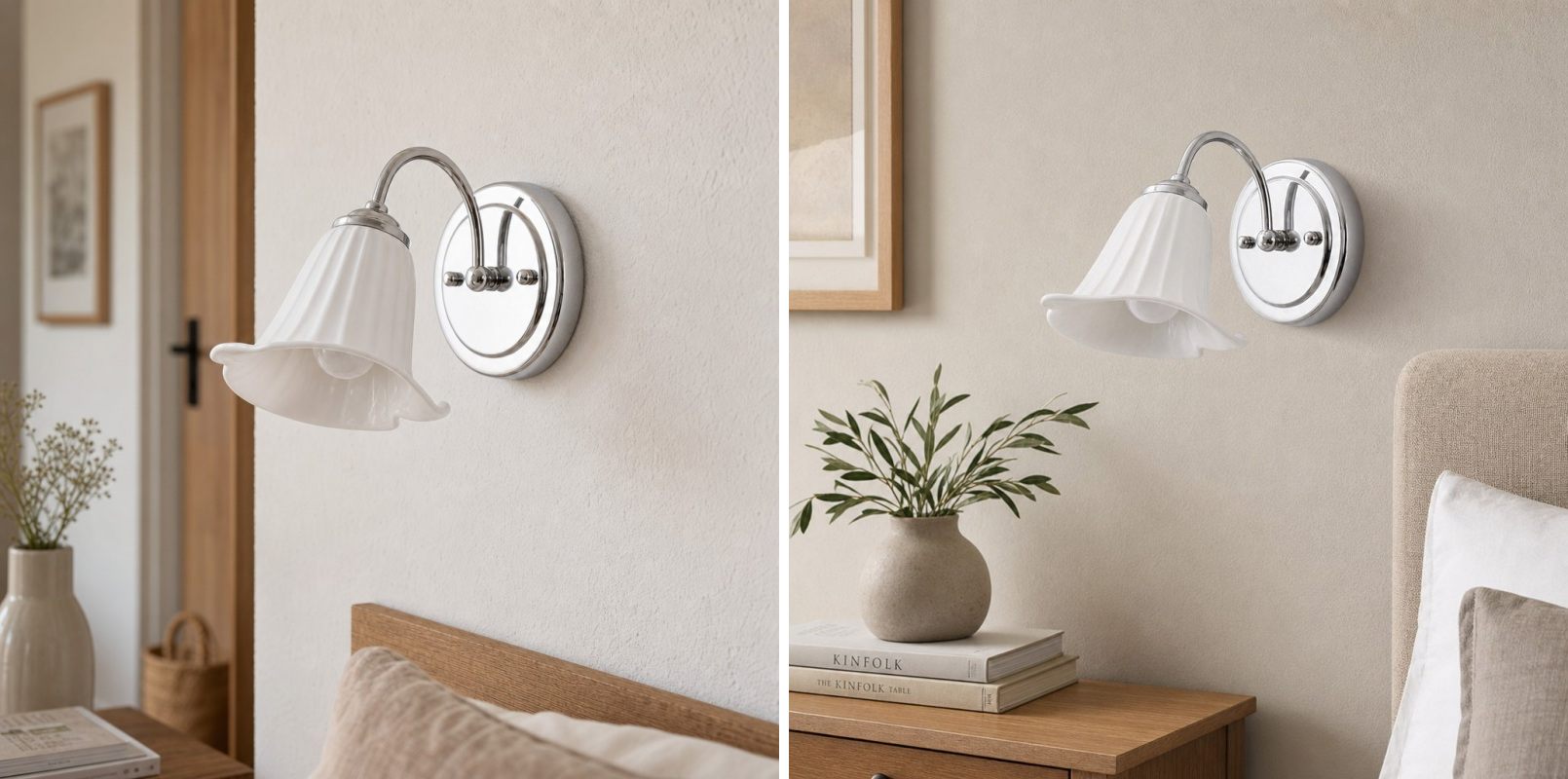 Callalelie wall lamp next to bed and door