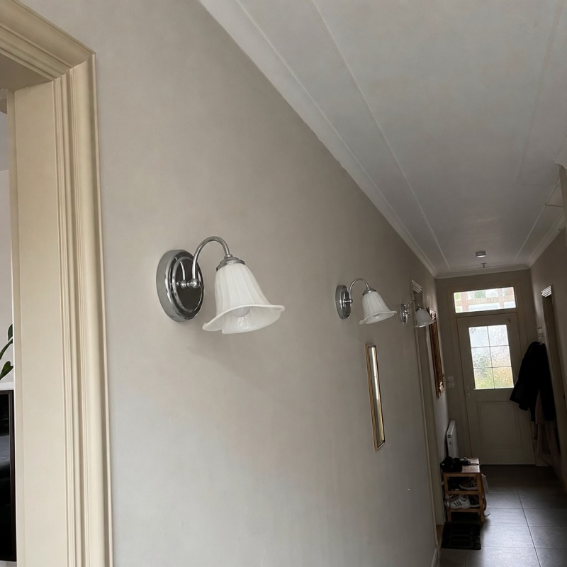 Customer photo of wall lamps in a hallway
