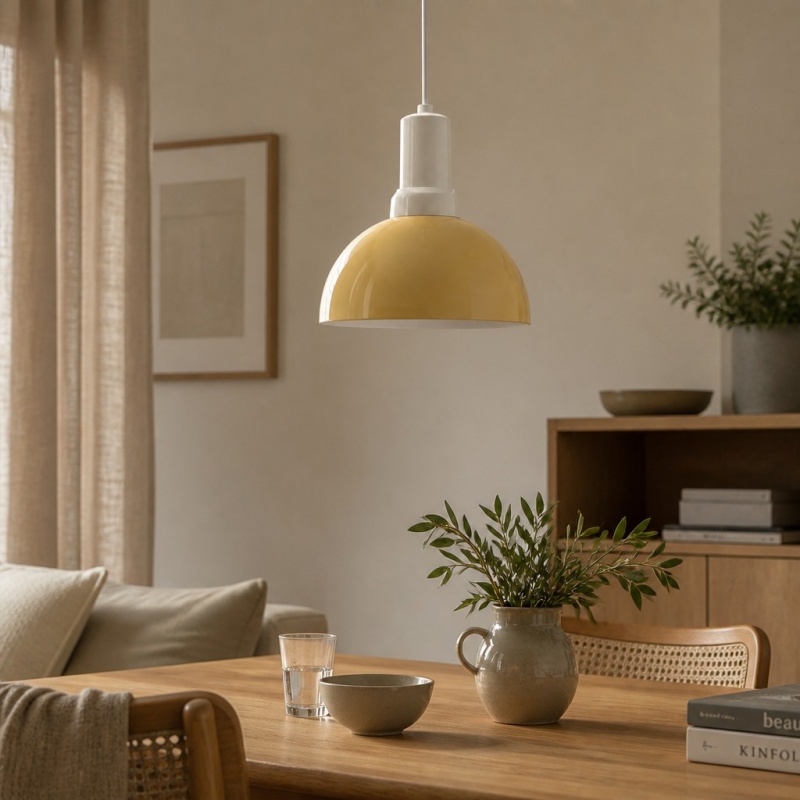 Rummia hanglamp in een warme woonruimte