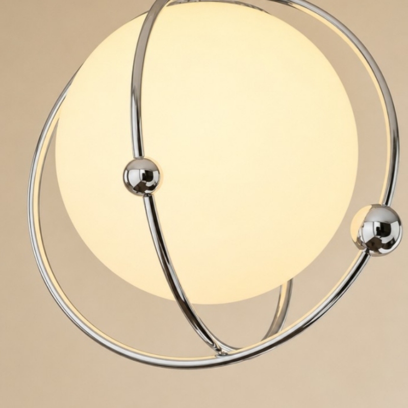 Close-up van de verlichte Kallera Planet plafondlamp