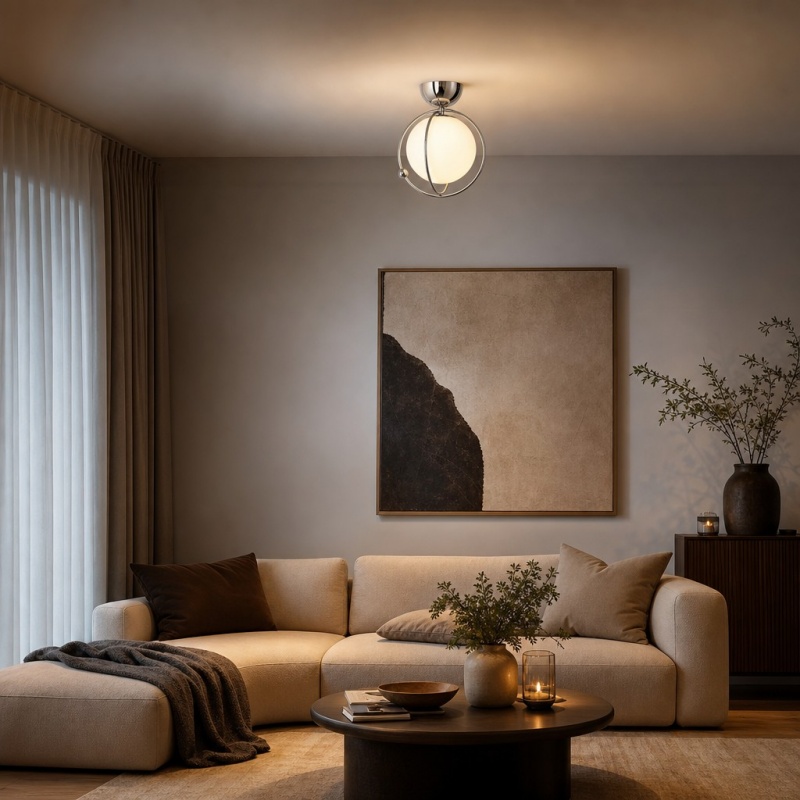 Kallera Planet plafondlamp in een woonkamer