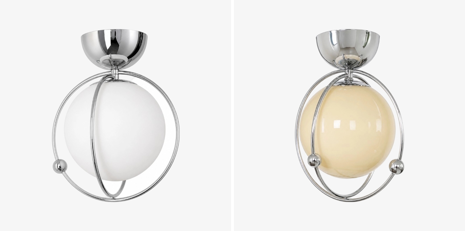 Kallera Planet plafondlamp met witte en crèmekleurige kap