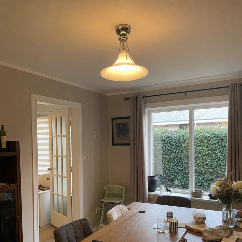 Lampada da soffitto Kallera Magnolia a luce calda per zona pranzo.