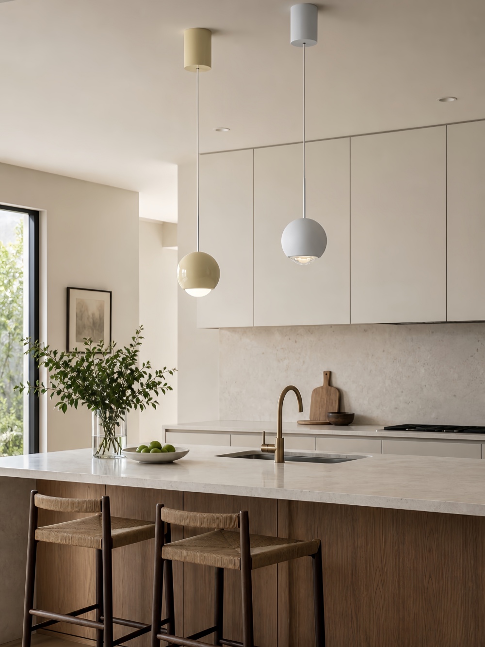 Veridia hanglamp in lichte slaapkamer