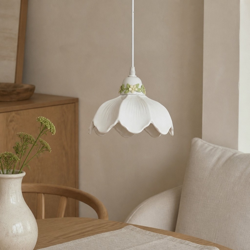 White Cazelle pendant lamp in a soft interior scene