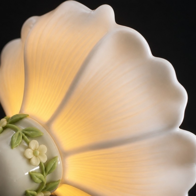 Warm illuminated flower pendant shade