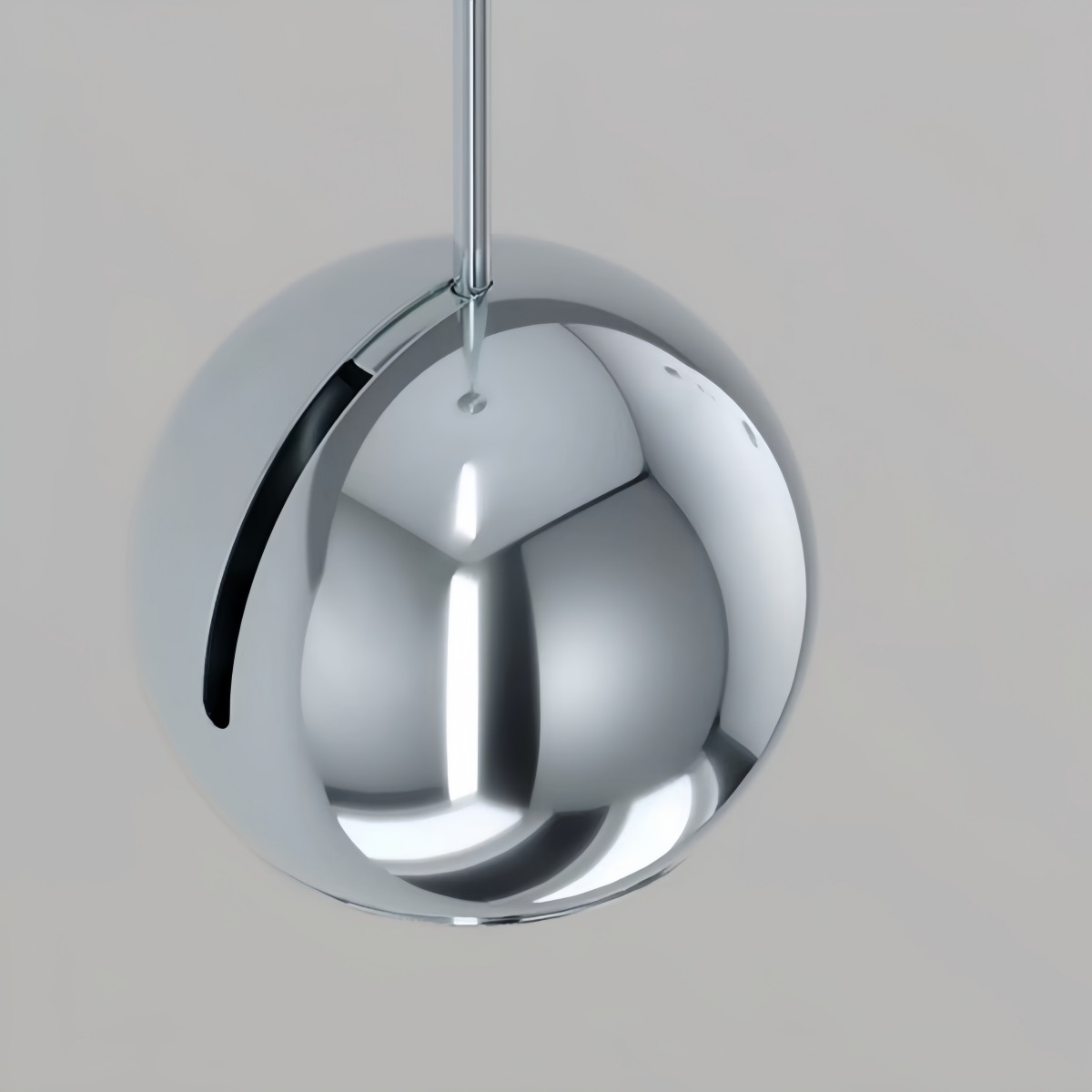 Spiegelzilveren Veridia globe hanglamp detail