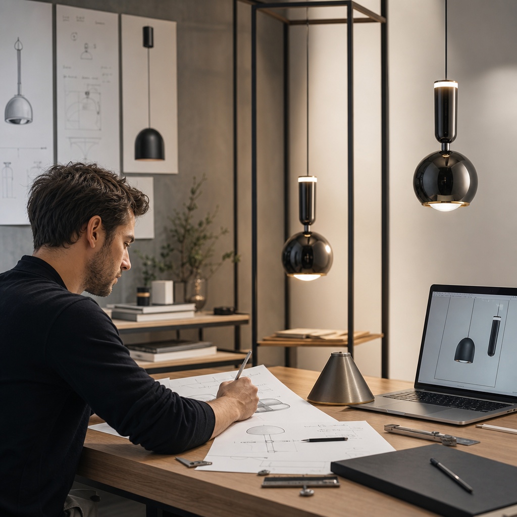 Moderne Veridia hanglampen in ontwerpstudio