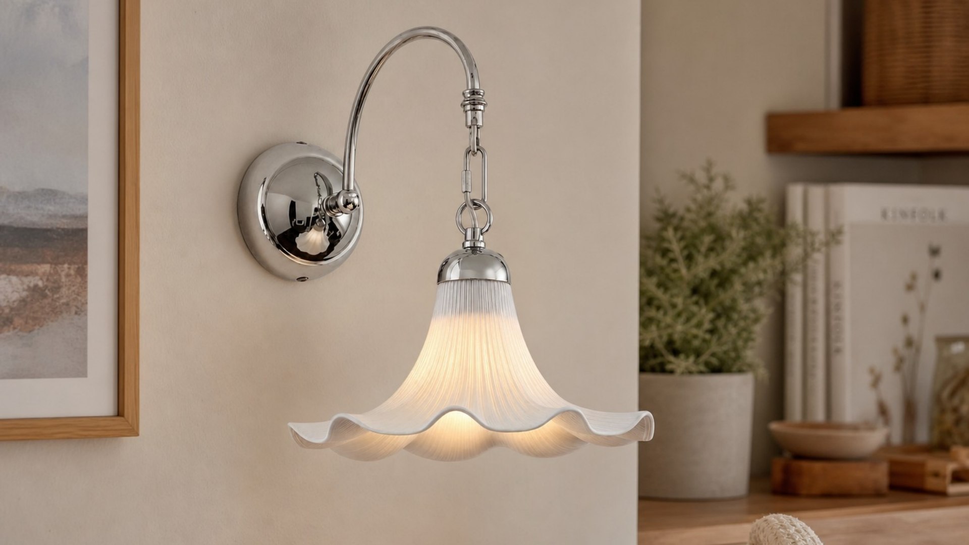 Cazelle wandlamp in een warme interieurscène