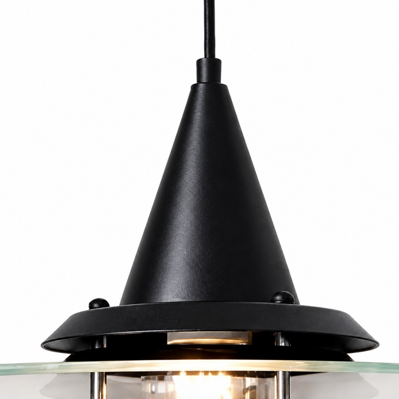 Close-up van de zwarte Moxellan hanglamp