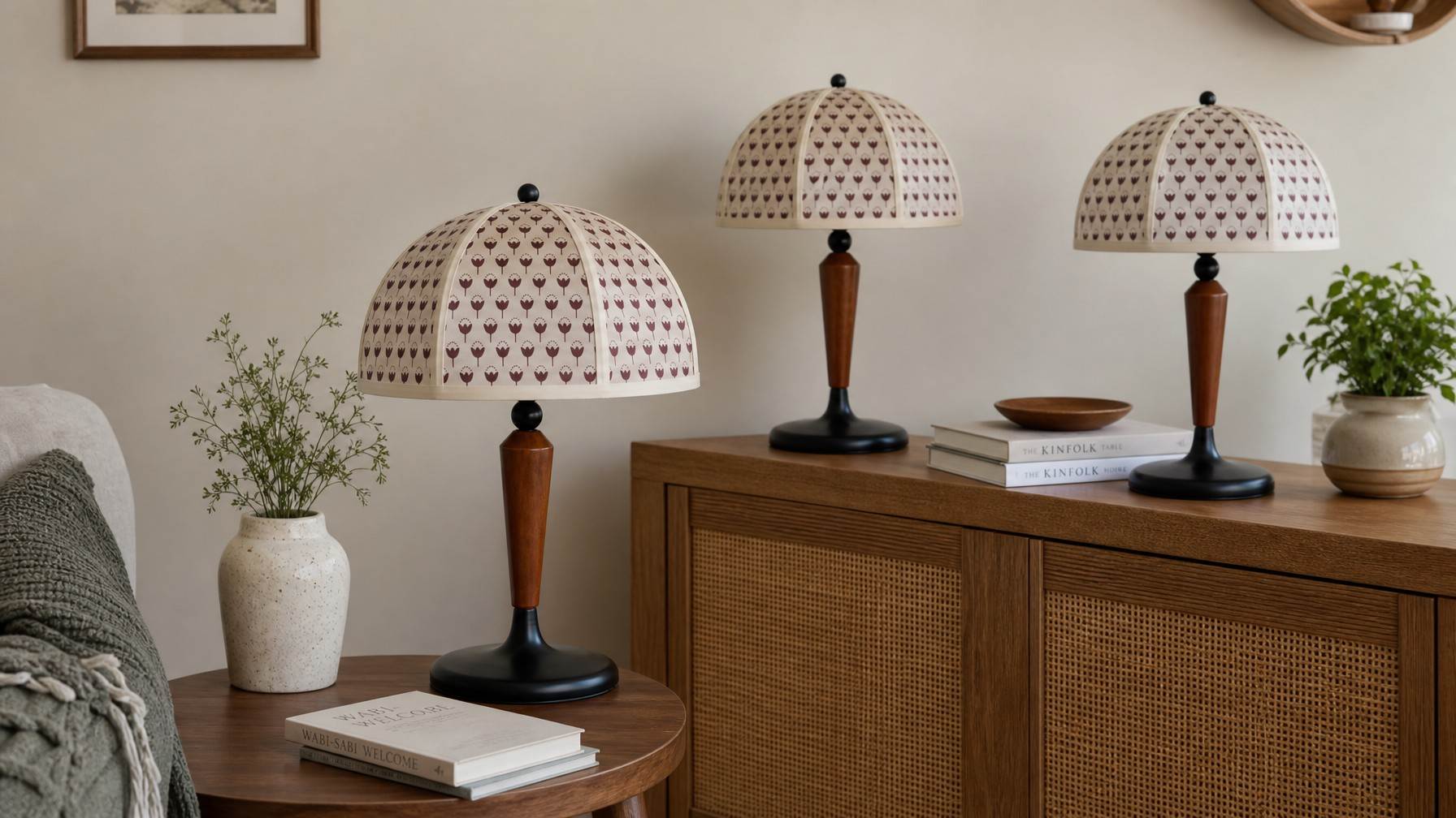 Meerdere Fennary tafellampen op een dressoir