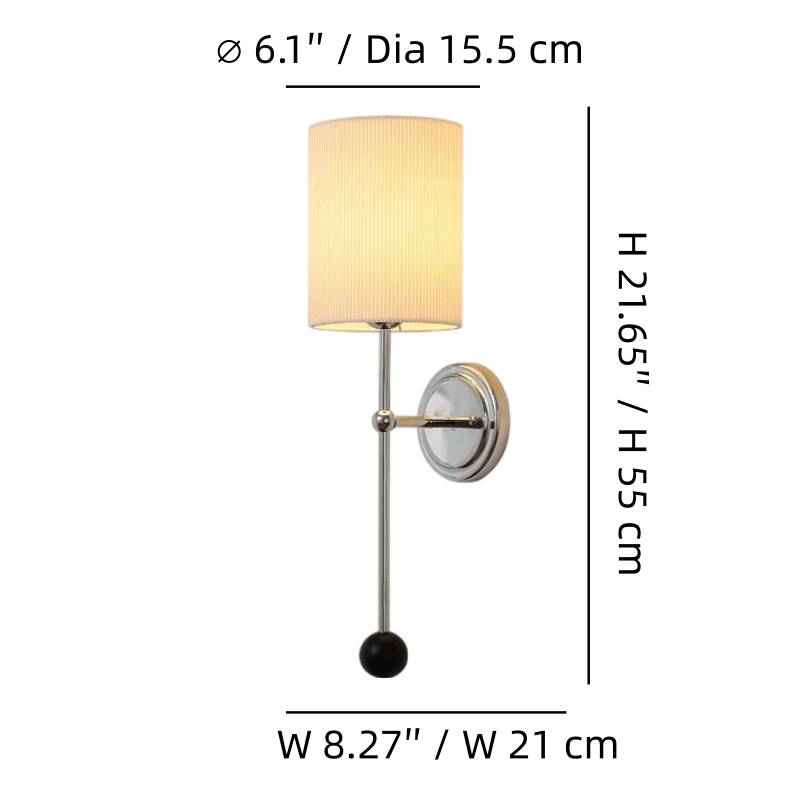 Afmetingen van de Cumoris wandlamp
