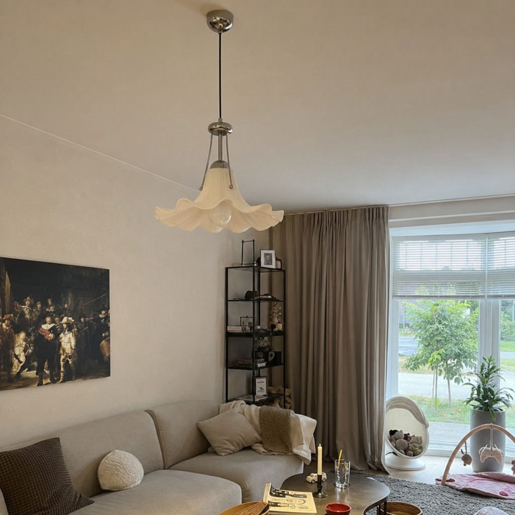 Klantfoto van warme Cazelle hanglamp in woonkamer