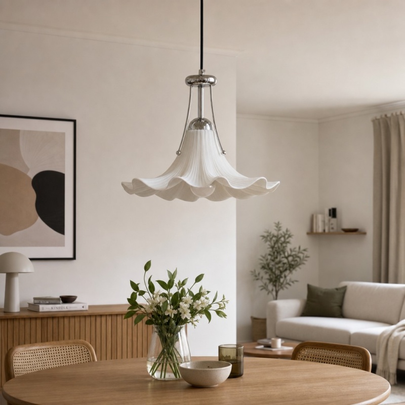 Cazelle hanglamp boven ronde eettafel