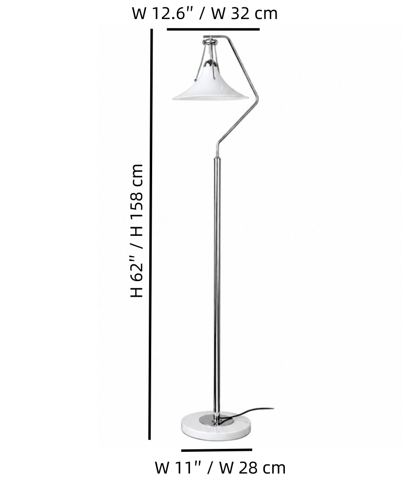Afmetingen van de Magnolia vloerlamp