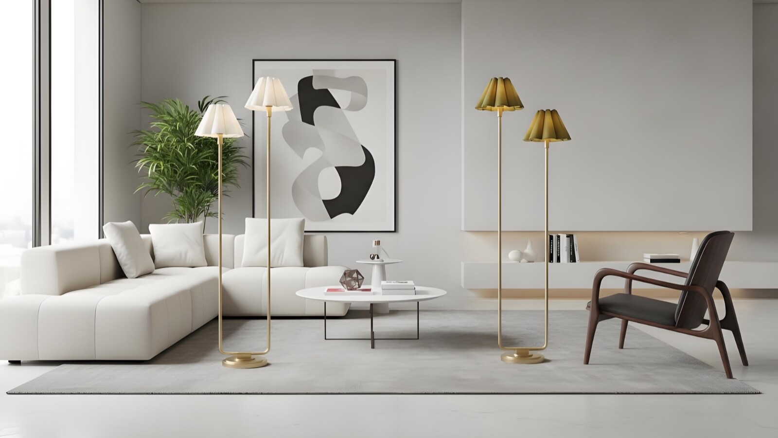 Duova staande lamp in een moderne woonkamer