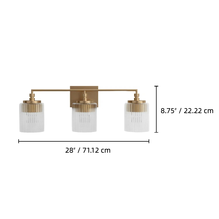 Maatschema van de Lirra 3-lichts wandlamp