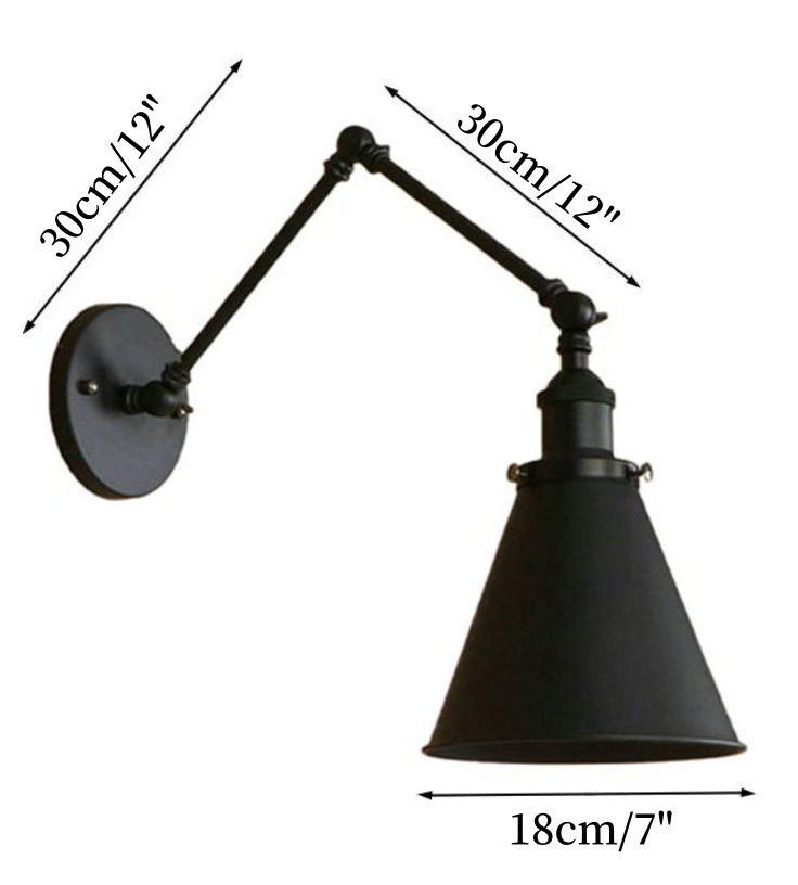 Size diagram for Dia 30 cm plus Dia 30 cm wall lamp