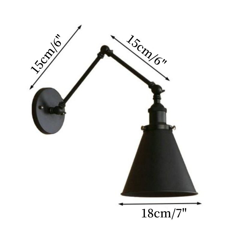 Size diagram for Dia 15 cm plus Dia 15 cm wall lamp