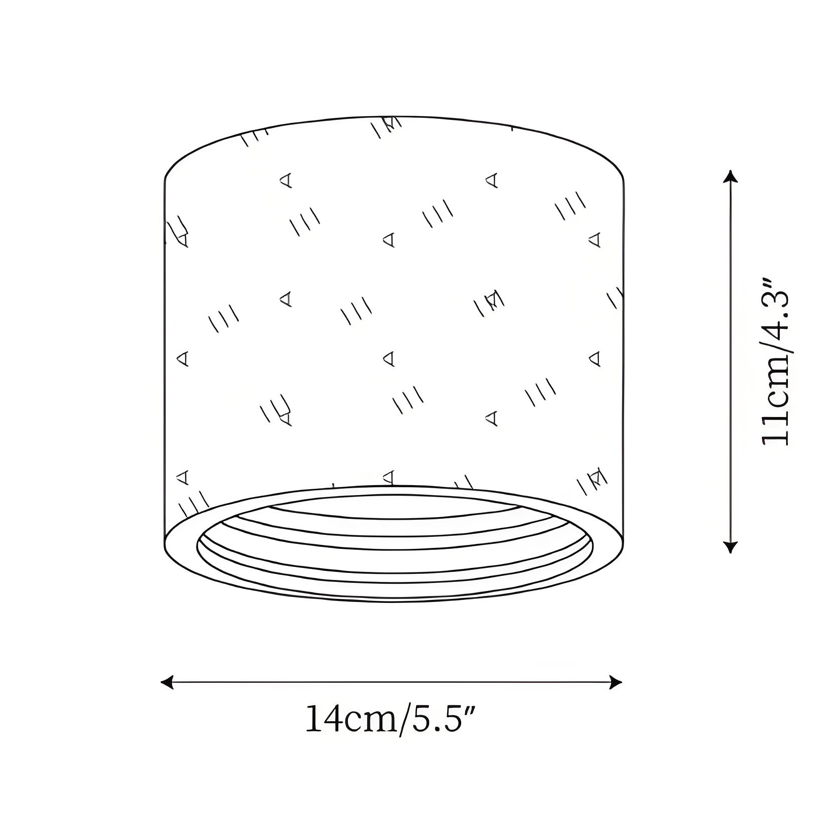 Maatdiagram diameter 14 cm x hoogte 11 cm