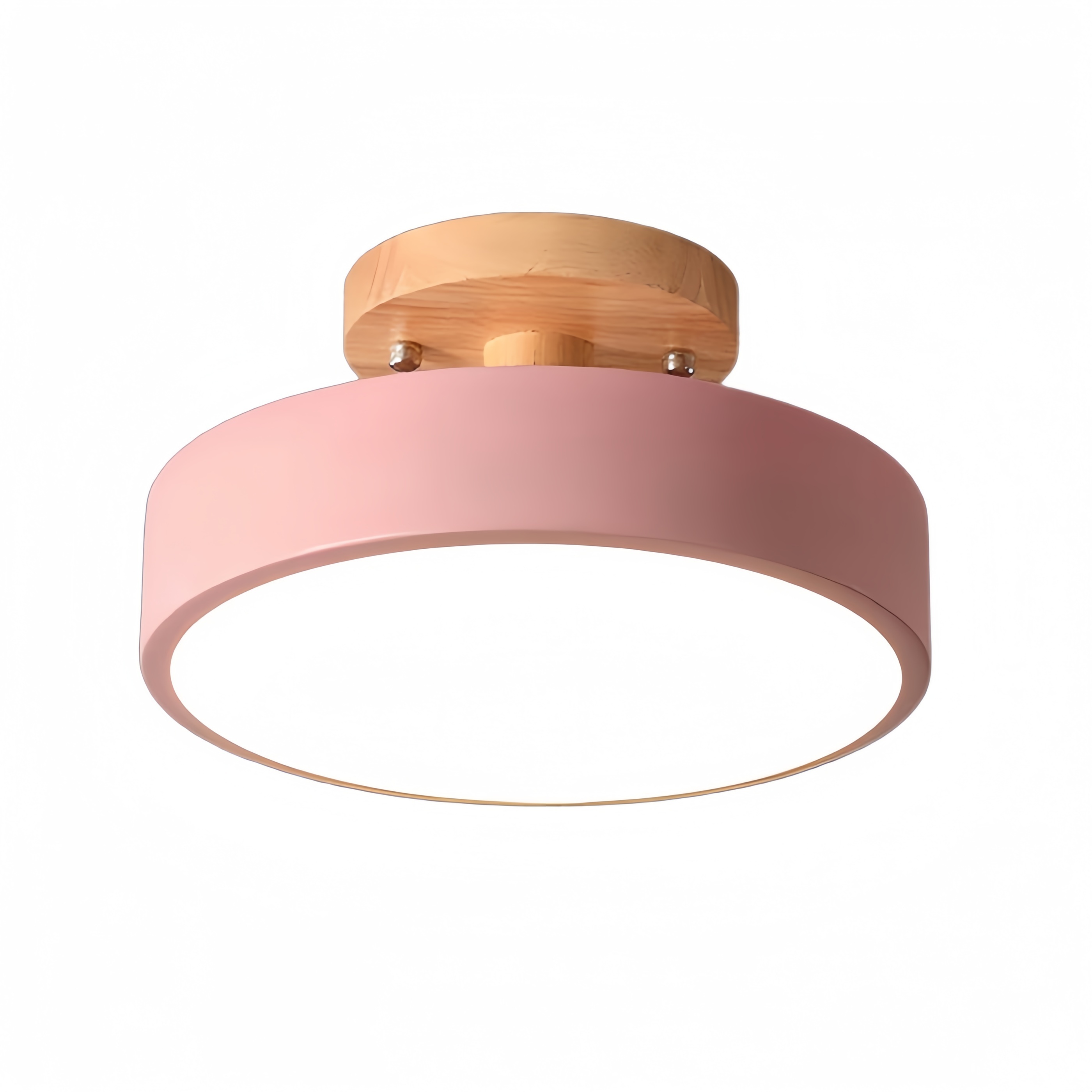 Roze uitvoering van de plafondlamp