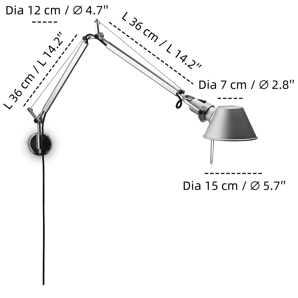 Productgrootte diameter 15 cm x hoogte 36 cm plus 36 cm