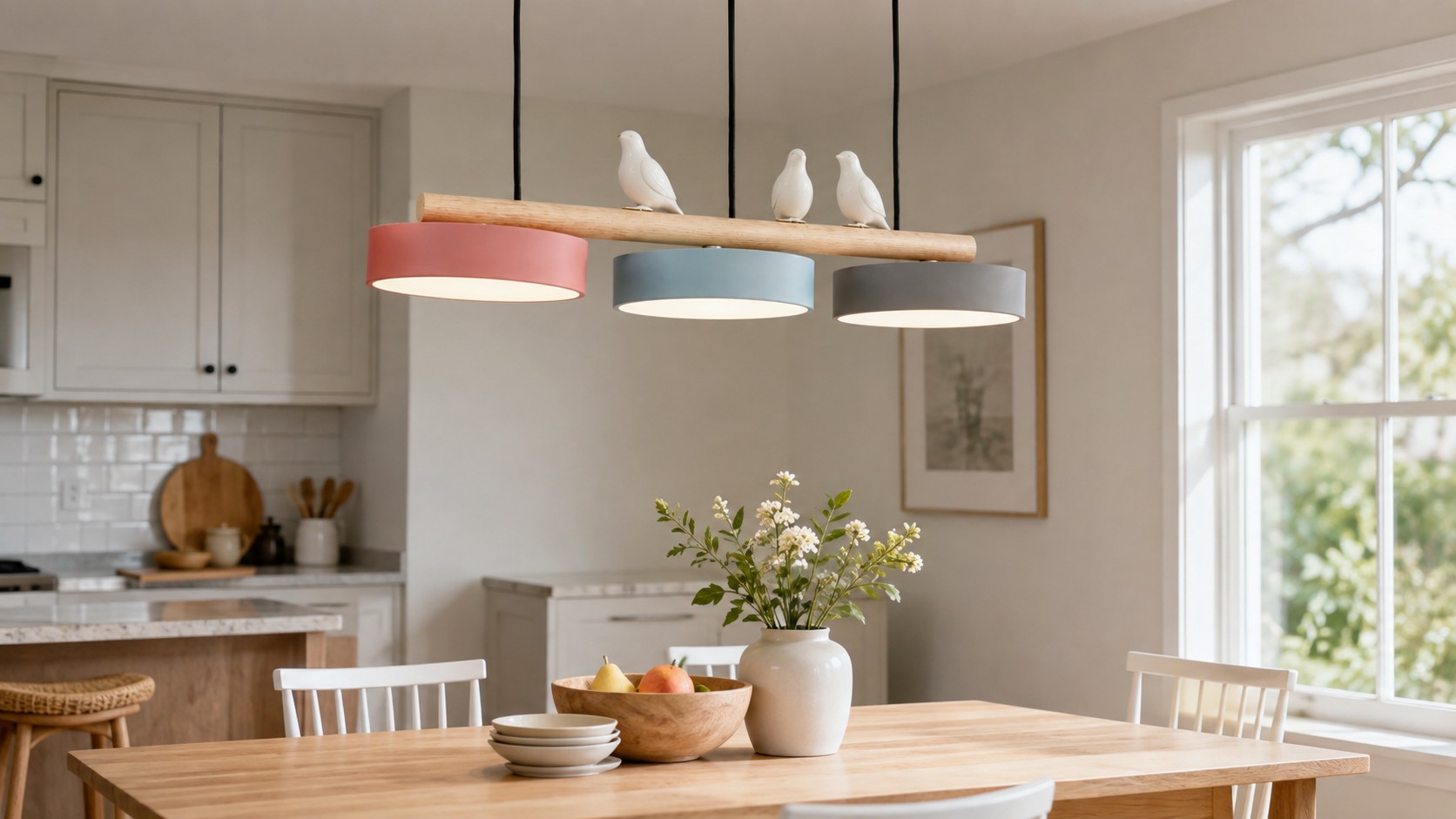 Sienna Bird Pendant Light above a bright dining table