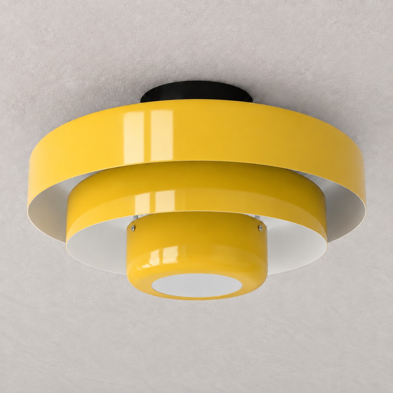 Yellow Malero layered metal ceiling lamp