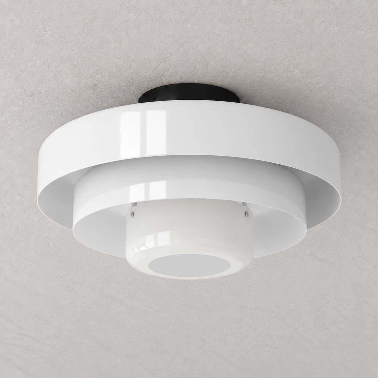 White Malero layered metal ceiling lamp