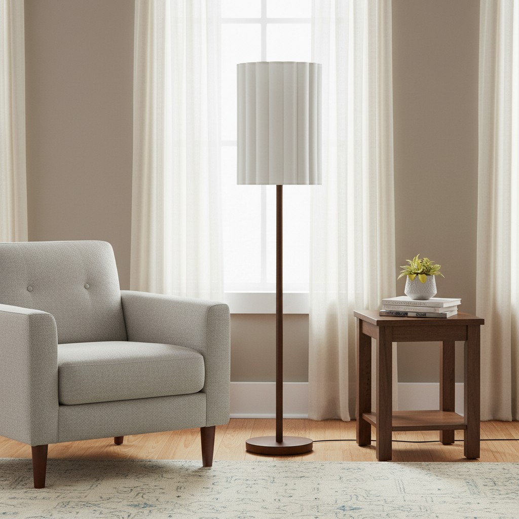Linbron vloerlamp naast een fauteuil
