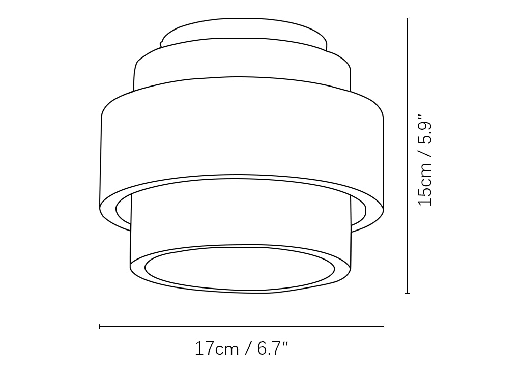Travertine Cylindrical Stonova Ceiling Lamp