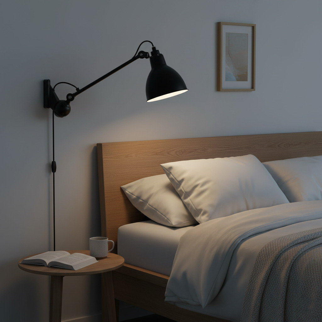Slaapkamer wandlamp bij bed