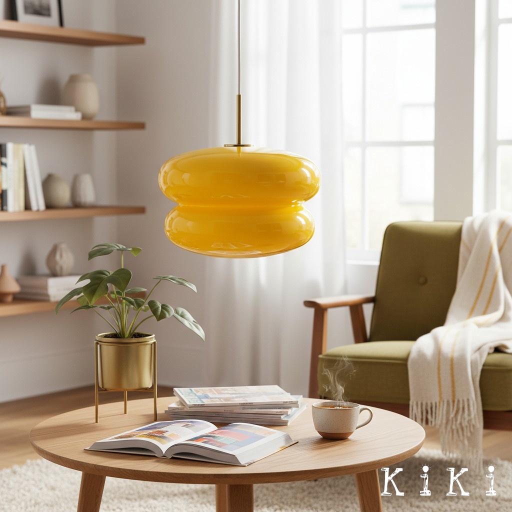 Inspiratiegalerij met gele hanglamp