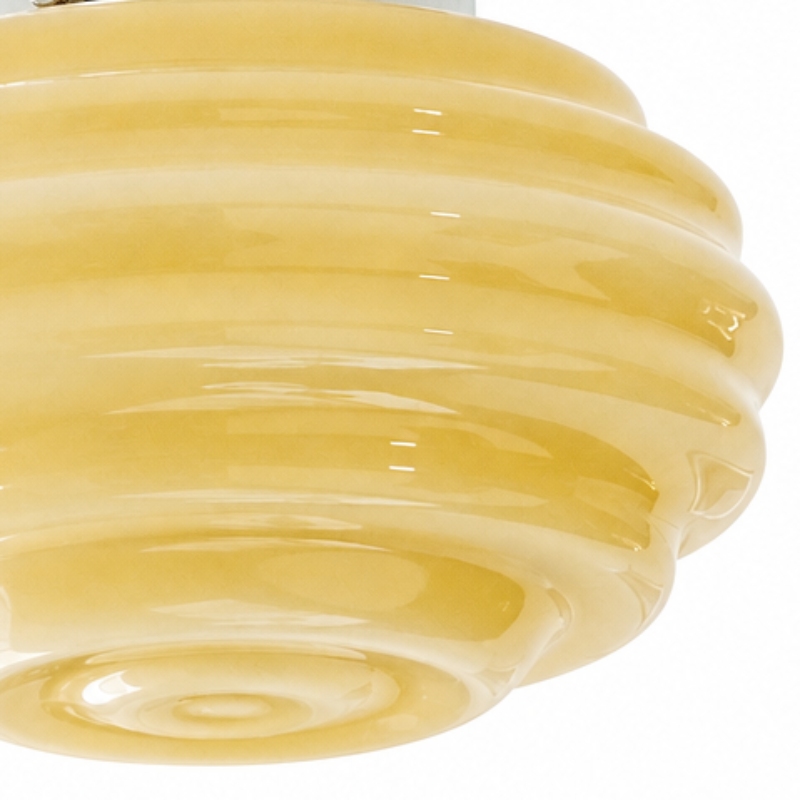 Close view of the Cirren layered cream yellow glass