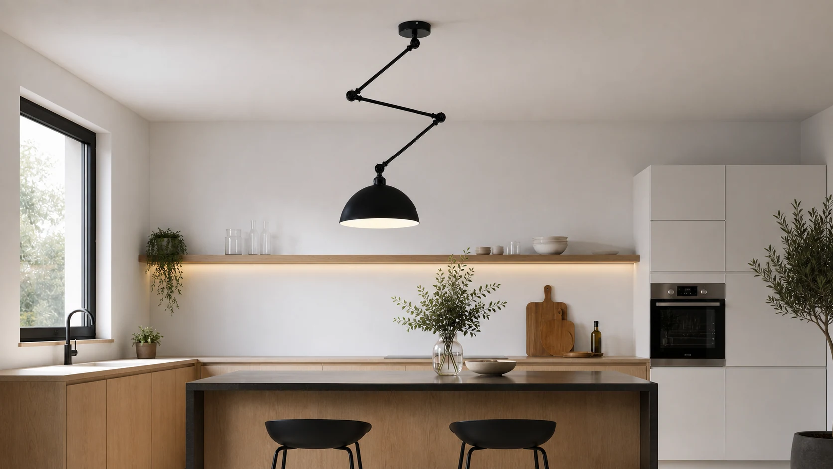 Minori adjustable pendant light in a modern interior scene