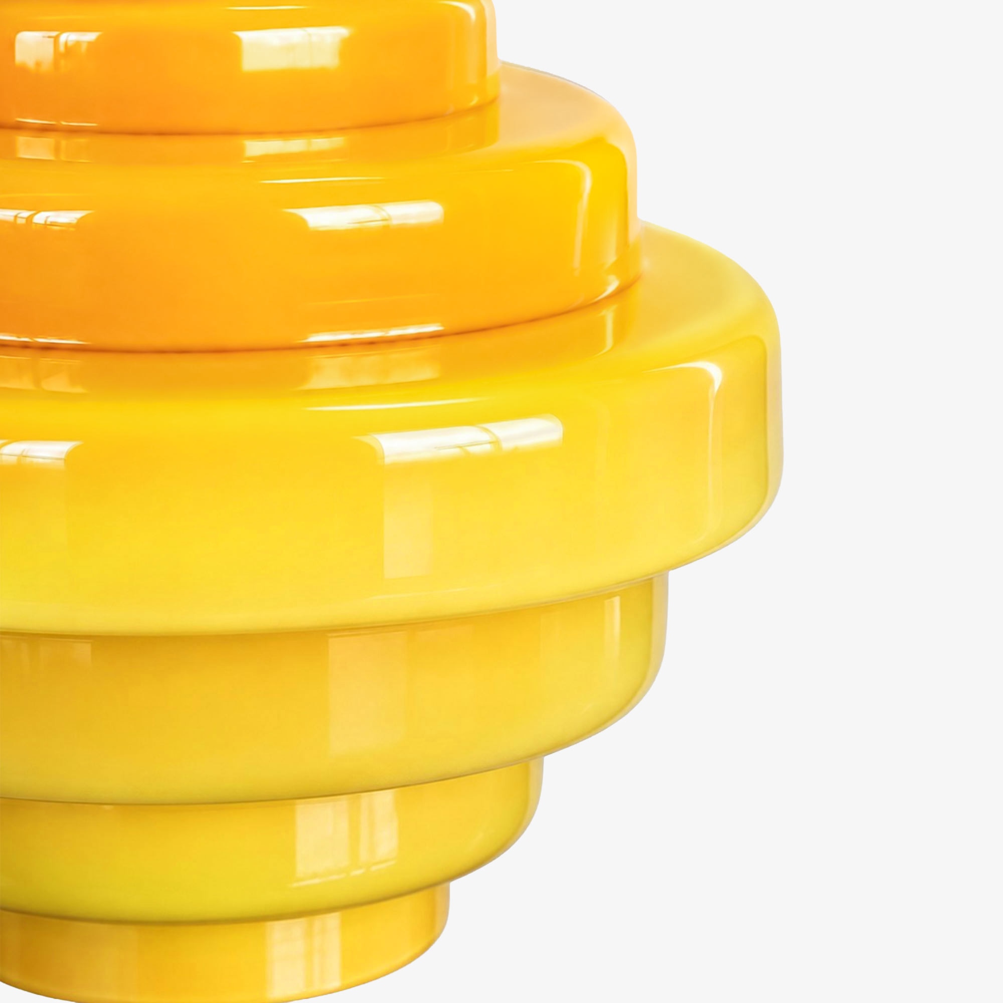 Close-up of layered yellow gradient glass