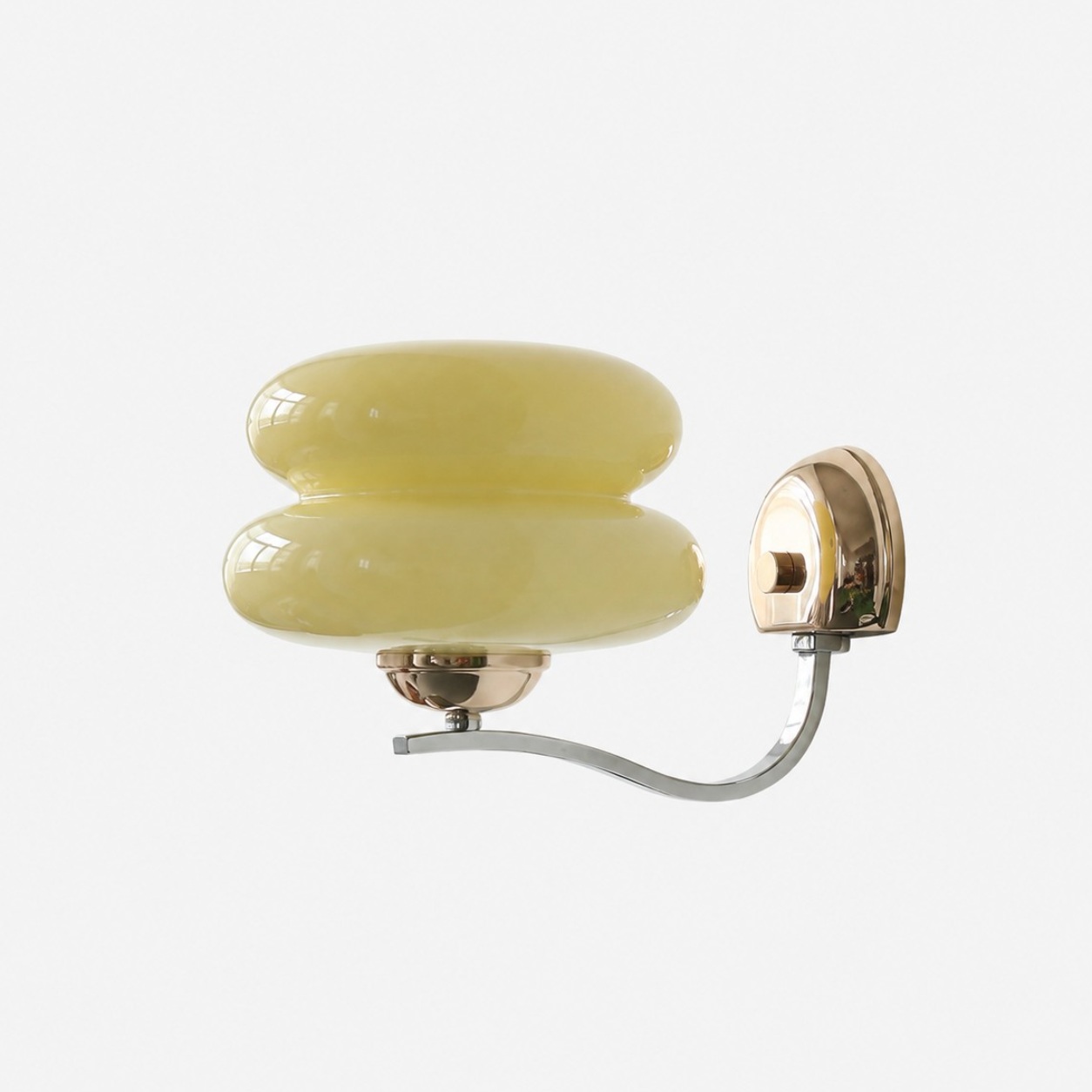 Bauhaus milk glass wall sconce in Beige / 1 Head