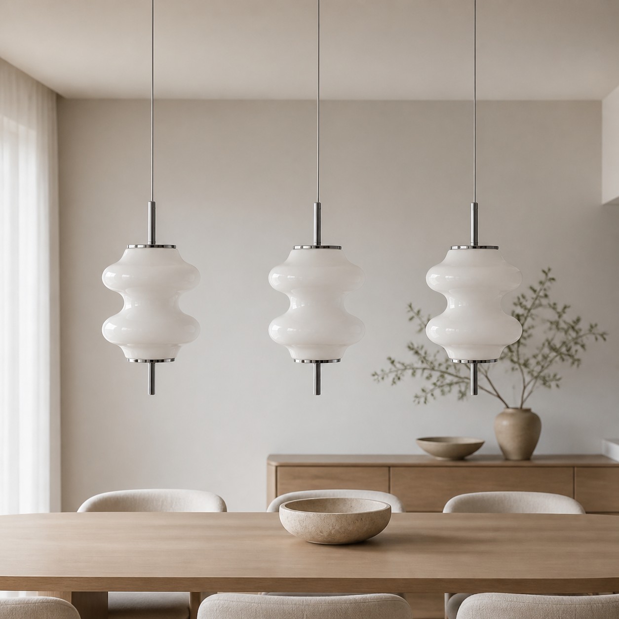 Mallew pendant above a dining table