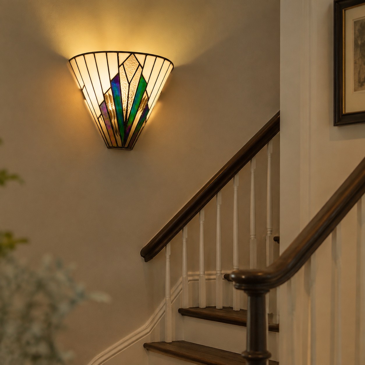 TF Astoria wall lamp beside a stairway